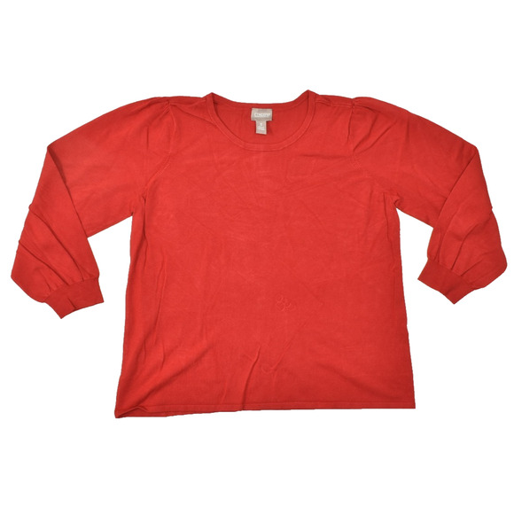 Chico's Red Rayon Nylon Blend Long Sleeve Sweater Size 3 - Picture 1 of 8